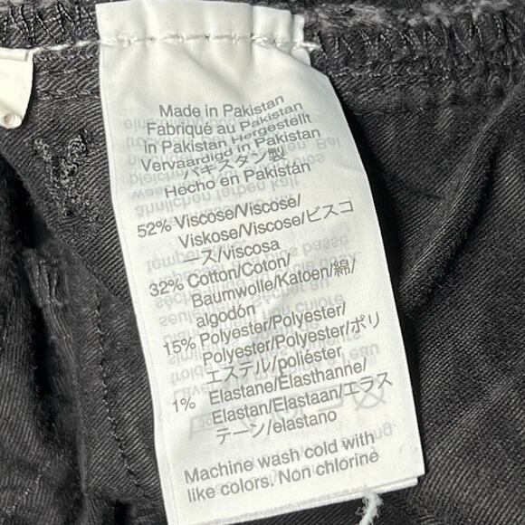 Madewell Jeans Womens 26 Black Skinny Ankle Raw Hem Mid Rise Black Denim Stretch - Picture 5 of 8